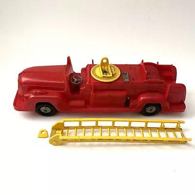 Vintage Marx Hard Plastic Fire Truck W/ Rubber Wheels ~ USA ~ Incomplete • $7.50