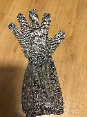 Stainless Steel Metal Mesh Gloves For Meat Food Processing Long Size  Large • £40