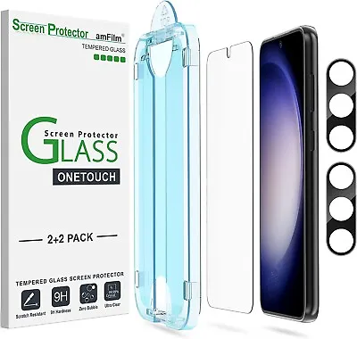 (2+2 Pack) AmFilm OneTouch For S23 Tempered Glass Screen & Lens Glass Protector • $11.99