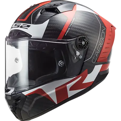 £218 • Buy Ls2 Ff805 Thunder Carbon Fibre Full Face Motorcycle Crash Helmet Racing 1 Red
