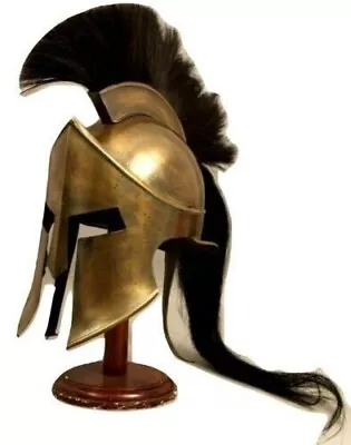 300 King Leonidas Spartan Helmet Warrior Medieval Costume Replica W/ Wood Stand • $153.89