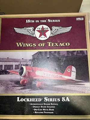 Wings Of Texaco 1930 Lockheed Sirius 8A Diecast Bank Open Box Unused • $34.99