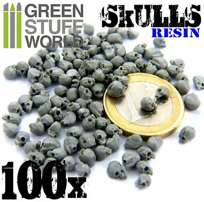 100x Resin Skulls - Sack Of Skulls - Basing Scatter Scenery For Miniature Bases • $14.85