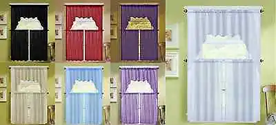 1 Set Kitchen Dressing Window Curtain Voile Sheer Drape Tiers Swag Valance K66 • $6.80