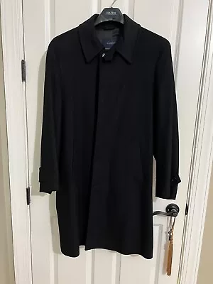 NWT Burberry Blackheath Black Wool Cashmere Check Trench Coat • $350