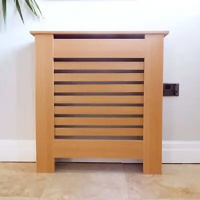 Radiator Cover Modern MDF Wood Grill Cabinet With Horizontal Slats - Oak • £40