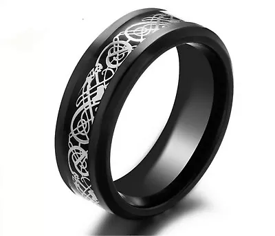 Tungsten Carbide Carbon Fiber Ring Men Women Silver Engagement Wedding Bands Lot • $1.91