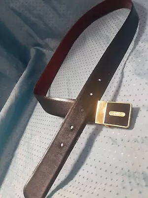 Vintage YSL YVES SAINT LAURENT  Black Leather Belt SIZE 34   • $35