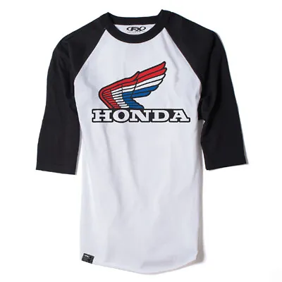 Honda Vintage Men's Baseball Shirt / White-black (xxl) • $33.14