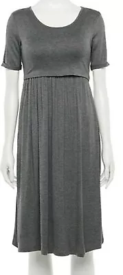 Lamaze Maternity Nursing Knit Nightgown Pajamas Pjs NWT Womens L Large Gray • £11.56