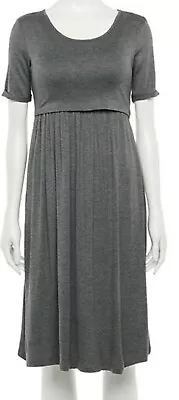 Lamaze Maternity Nursing Knit Nightgown Pajamas Pjs NWT Womens XL Gray • £11.56