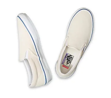 Vans Skate Slip On Raw Canvas Shoes Mens In Classic White-  - • $77.99
