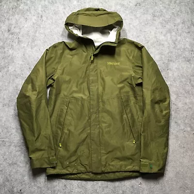 Marmot Phoenix Rain Jacket Mens Small S Green Hooded Lightweight EvoDRY Hiking • $29.95