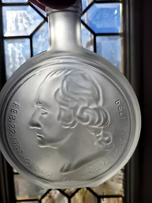 Wheaton George Washington Frosted Glass Bottle Decanter Vintage 1st Edition • $34.99