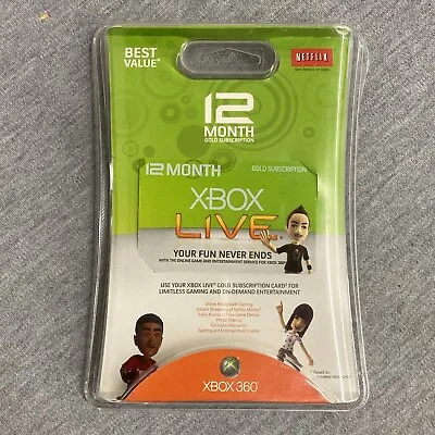 Xbox Live 12 Month Gold Subscription Card (Factory Sealed) • $74.99