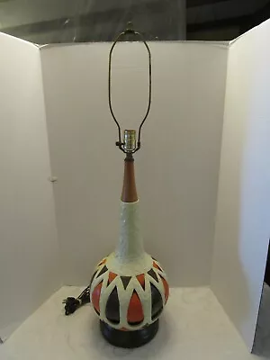 MCM Ceramic Lamp Earth Tones 1960’s Atomic Mid Century Modern 36”T 1960's Retro • $136