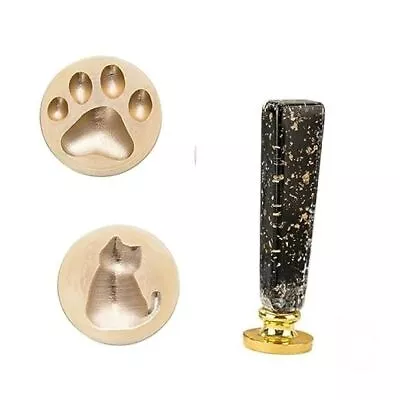 Wax Seal Stamp Heads With HandleBrass Sealing Stamp Paw And Cat Black Handle • $21.90