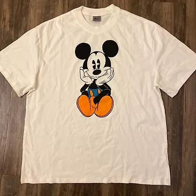 Vintage Mickey Mouse T Shirt XL Disney Saint Michael White Graphic Tee 2003 • $74.99