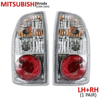 Clear Lens Pair Rear Tail Lamps Lights For Mitsubishi L200 MK Strada 1995 2004 • $120.84