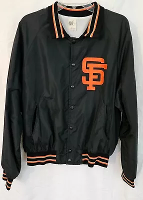 Vintage San Francisco 49ers Black XL Lined Windbreaker ~ Team Issued. Snap Front • $150