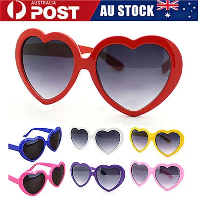 Womens Retro Lolita Love Heart Shape Sunglasses UV400 Cat Eye Vintage Sunglasses • $10.69