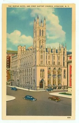 Syracusenew York-mizpah Hotel-first Baptist Church-linen-#836-(ny-s#2) • $1.35