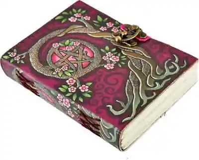 Vintage Leather Bound Journal Antique Handmade Paper Notebook Diary Sketchbook • £27.07