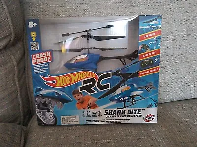 HOTWHEELS RC  Tiger Shark Helicopter GYRO HELICOPTER LED Searchlight CRASH PROOF • £25.99