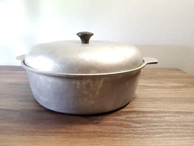 $22 • Buy Cast Aluminum Dutch Oven Pot With Lid 3  Deep 10  Wide 2 Handles Vintage NICE