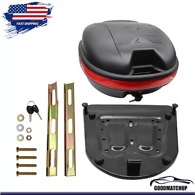 Motorcycle Tour Tail Box Scooter Trunk Luggage Carrier Case Top Lock Storage • $45.88