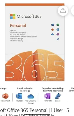 Microsoft Office 365 Personal One Year Subscription • £59