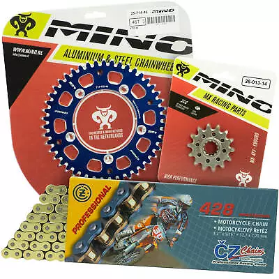 Husqvarna TC85 2014 - 2017 Mino 14T/49T Gold MX CZ Chain And Blue Alloy Sprocket • $189.95