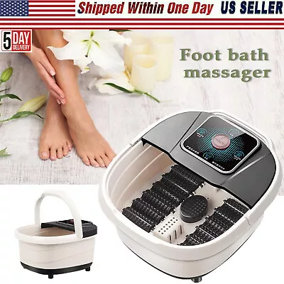 Electric Foot Spa Bath Massager Heat Soak Rollers Pedicure Tub Kit Stress Relief • $44.99