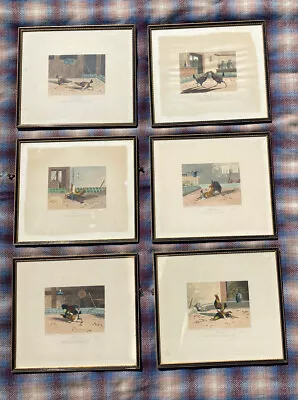 Set 6 Hand Coloured Cock-fighting Prints R. Ackermann • £264