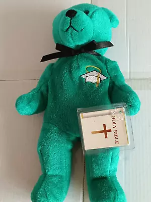 Green Holy Bible Holy Bear Graduation 9  Beany Bear 2000 Free Uk P+p - Look • £15