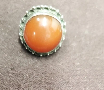 $12 • Buy Carnelian (?) And Sterling Silver Vintage Ring, Stamped ISRAEL 925