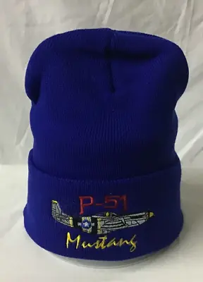 P-51 Mustang WWII Aircraft Embroidered Stocking Royal Watch Caps • $16.99