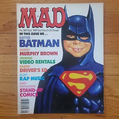 Mad Magazine 289 September 1989 Batman Superman Murphy Brown NICE • $11.21