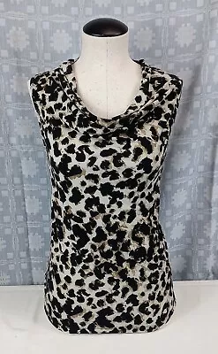 Merona Leopard Print Cowl Neck Cami Top Womens Small Animal Print Blouse Shirt  • $10.97