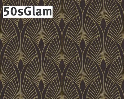 £21.99 • Buy Living Walls 50's Glam Art Deco Wallpaper 374273-60072 Black/Gold
