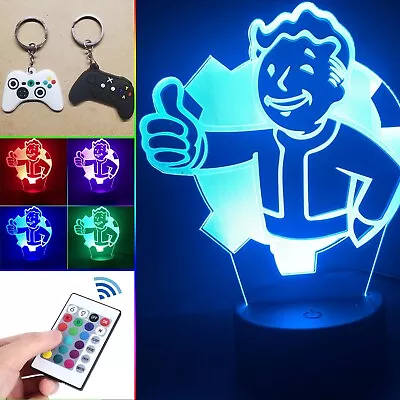 Fallout Vault Boy Acrylic LED Lamp W/remote Control Multi Color Night Light Xbox • £17.37