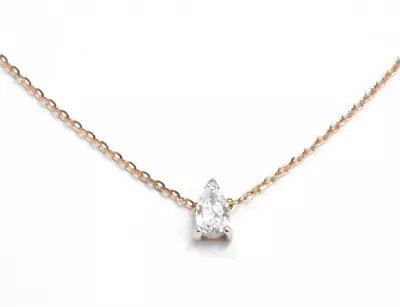 2.0 Ct Simulated DiamondsPear Cut Solitare Dainty Necklace Pendant 14kt Gold FN • $57.79