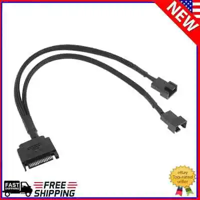 Sleeved SATA 15Pin To 2 Way 3Pin 4Pin Fan Power Adapter Extension Cable • $6.29