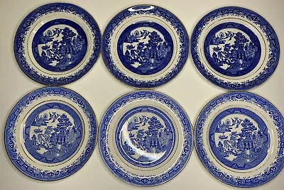 £30 • Buy Sampson Bridgwood Blue White Pottery Side Plates X 6 Anchor 7.5 Inch C 1885