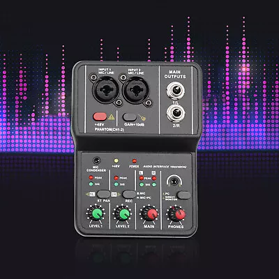 2Channel Mini Audio Mixer Bluetooth USB DJ Sound Mixing Console Amplifier Studio • $27