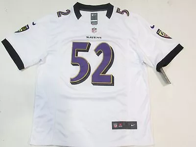 Ray Lewis #52 Baltimore Ravens Men's Retired Throwback Player Jersey Away White • $54.99