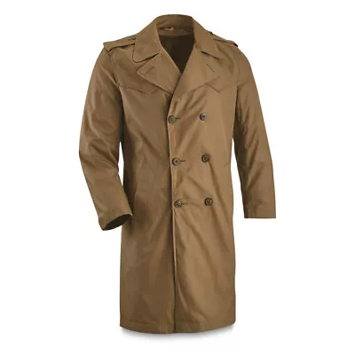 Italian Military Tan Lined Trench Coat S To L NOS & Used Cond. Free Shipping • $44.99