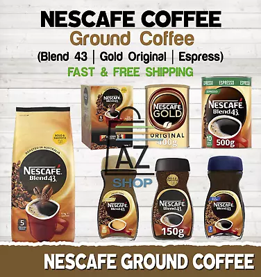 NESCAFÉ Instant Coffee Ground Original Espresso Blend 43 Gold Sachets Jar • $44.95