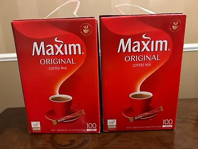 Maxim Original Korean Instant Coffee Mix 100 Sticks X 2 Box (Maxim Coffee Mix) • $37