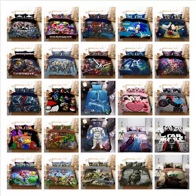 Single Double Queen King Size Quilt/Doona/Duvet Cover And Pillowcase Bedding Set • $29.90